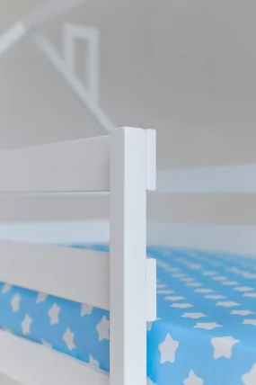 Кровать-домик двухъярусный белый с ящиками_3