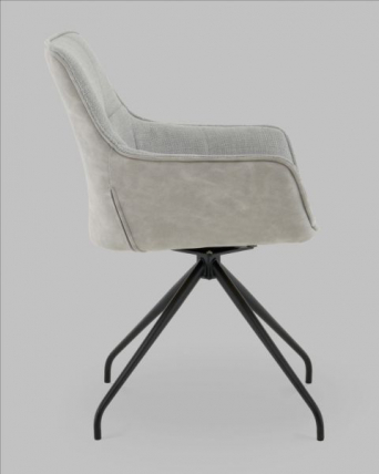 Кресло вращающееся Кимберли рогожка/замша серый_2