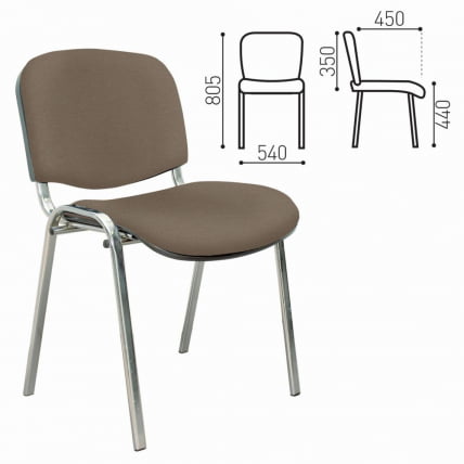 Стул для посетителей ИЗО хром ткань Бежевый С-39_0