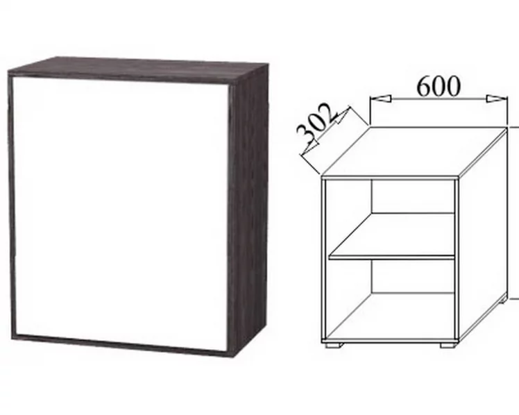 Тумба Куб К07 Белый софт Черный ясень_1