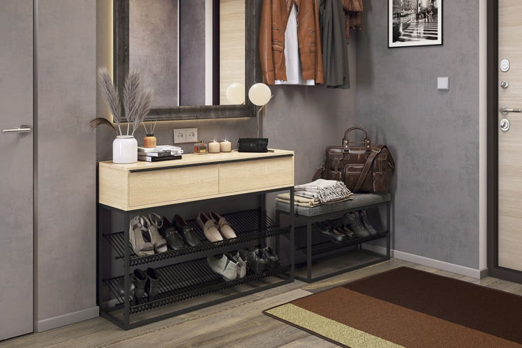 Обувница Крафт 1 LMN-11 черный муар/графит_1