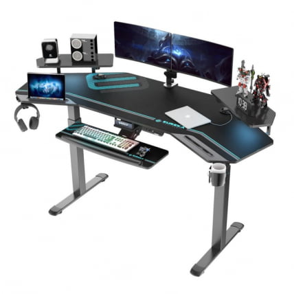 Стол для компьютера (для геймеров) с подставкой под клавиатуру и электрической регулировкой по высоте Eureka ERK-ES71-B-EU_0