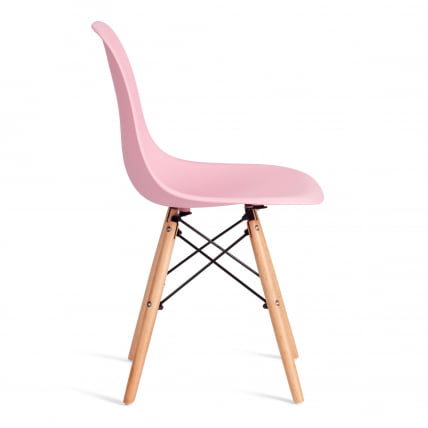 Стул CINDY (EAMES) (mod. 1801) дерево бук/металл/сиденье пластик, 45x51x82 см, Light pink (светло-розовый)_1