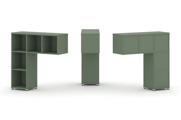 Надставка на стол низкая односторонняя + задняя стенка 5шт. CONCEPT CN.ONN-001 Кобо Белый металл_0