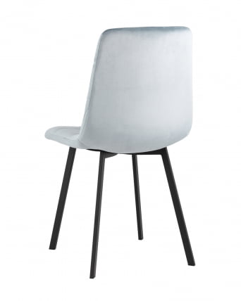 Комплект из двух стульев Chilly велюр серо-голубой ножки металл черные_7