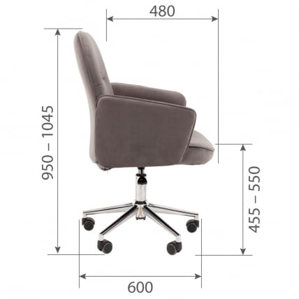 Офисное кресло CHAIRMAN HOME 130 велюр Серый_5