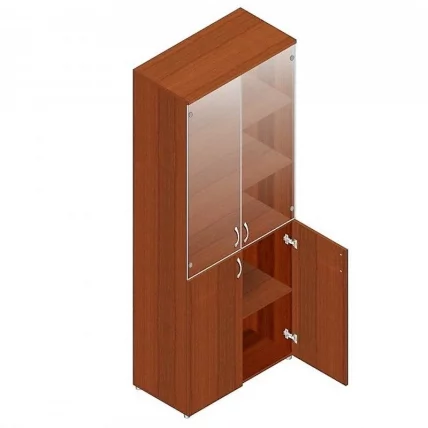 Шкаф для документов со стеклом Р.Ш-2СБ Орех Гепланкт_0