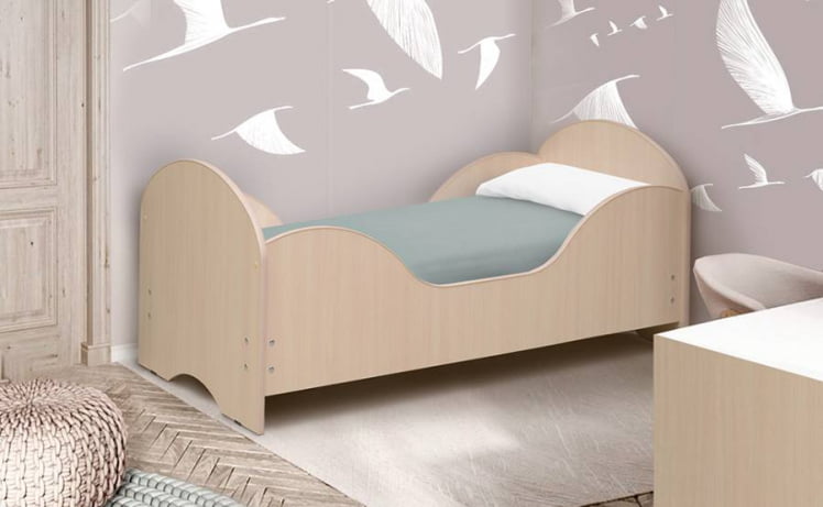 Кровать детская Малышка №6 700*1400 Дуб млечный_0