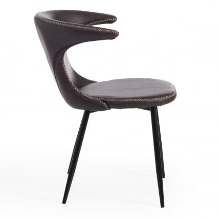 Стул FLAIR (mod. 9020) экокожа/металл, 60 х 56 х 78 см , коричневый 1/черный_1