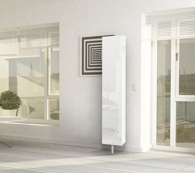 Поворотный шкаф в белом стекле Zoom White Белый_0