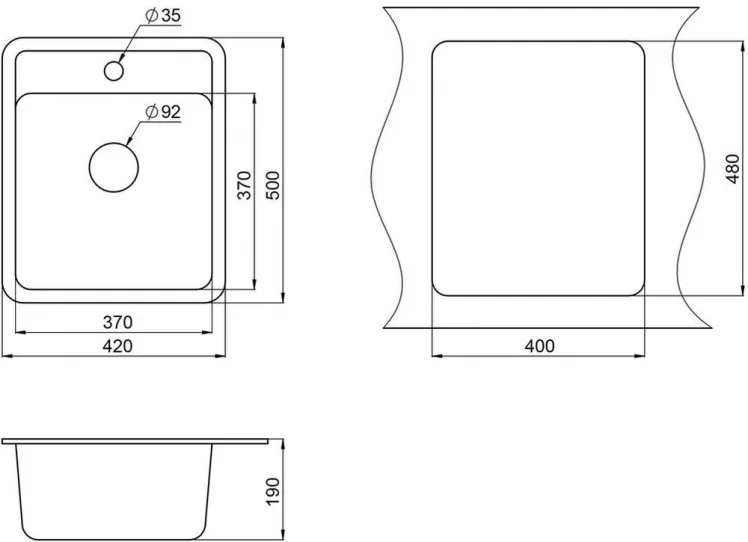 Кухонная мойка STANDART 4202 Белый_2