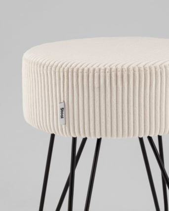 Пуф Спейси велюр рельефный молочный_3