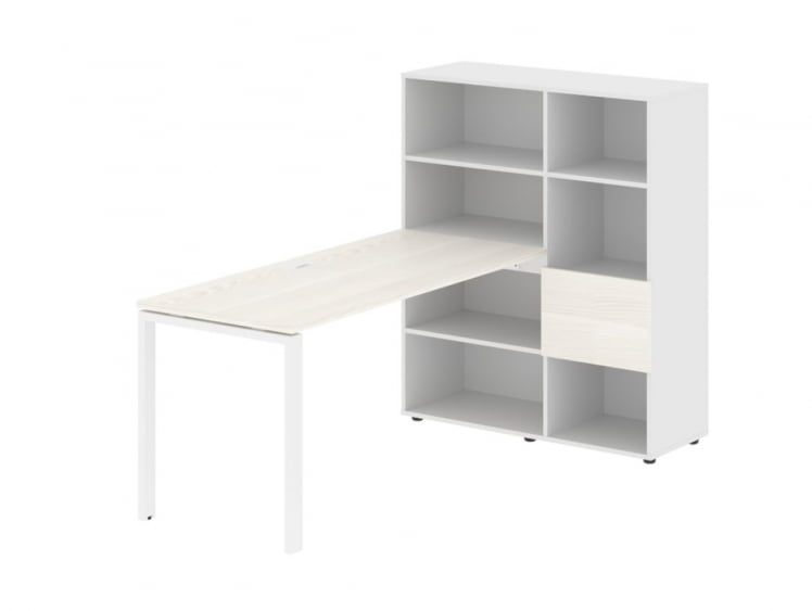 Рабочая станция EDIS EURST 1115 Ясень Траун Белый Белый_0