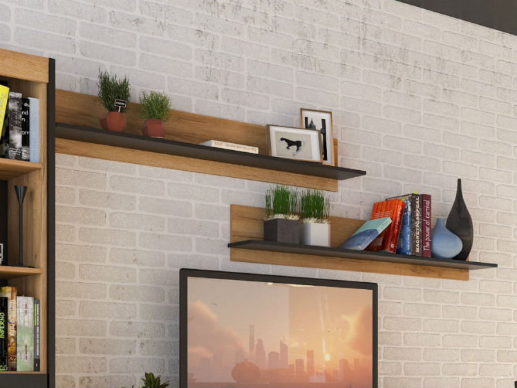 Гостиная Техно №1 Дуб золотой/Чёрный_6