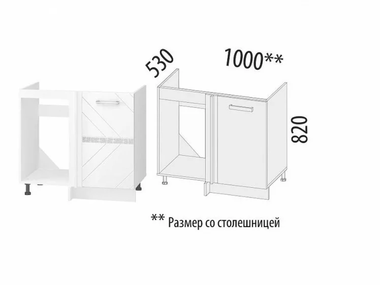 Напольный шкаф под мойку угловой (лев/прав) Бьянка 102.52_1