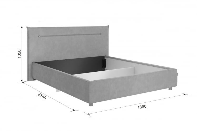 Кровать 1.6 Альба с подъем. механизмом ZP.KM1.6-15 капучино (велюр)_4