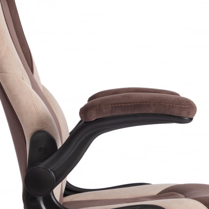 Кресло офисное BAZUKA флок , коричневый/бежевый/коричневый перфорированный, 6/7/6/06_10