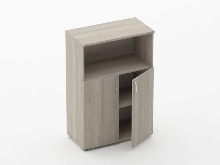 Шкаф средний полуоткрытый Glassy 6.12.121 Дуб сантана светлый_1