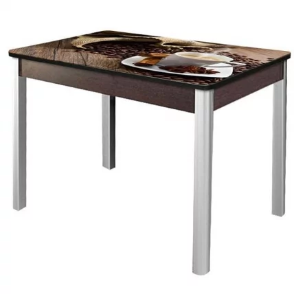 Стол нераздвижной 1,0 Триумф, СТЕКЛО, опоры полуовал ХРОМ, Венге/R012_78982_0