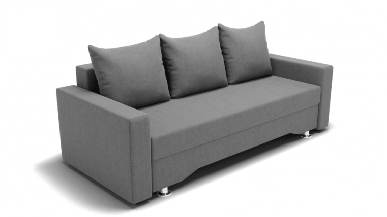 Диван Квадро-3 ПБ (ЗР) Цвет фасада: Светло серый; Тип: Прямой; Материал фасада: Металл/Велюр_0