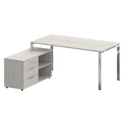 Стол рабочий руководителя с опорной тумбой левый METAL SYSTEM DIRECT БГ.СРТ-4.8 Л Дуб Наварра_0