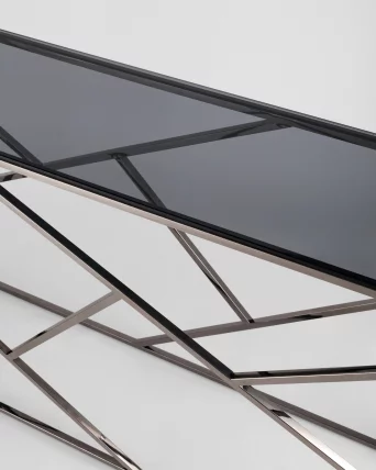 Консоль АРТ ДЕКО 115x30 Темный хром стекло smoke_5