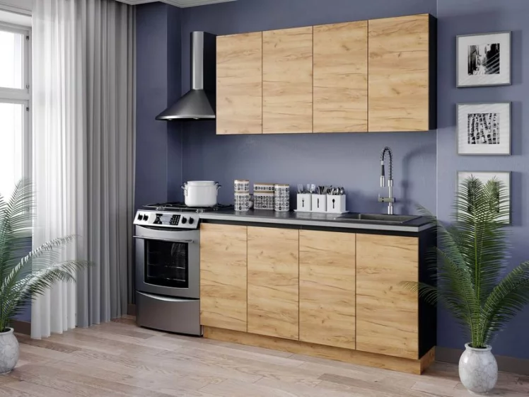 Шкаф кухонный 500 Шервуд ЛД 281.340.000.025 Черный Дуб золотой_2