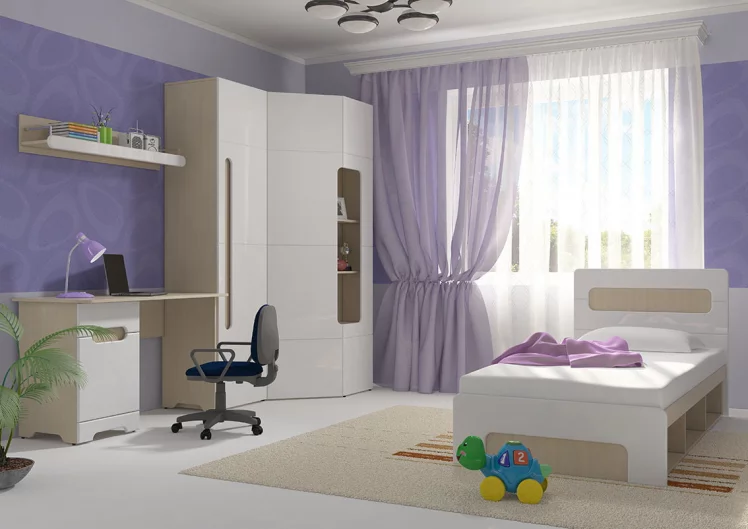 Стол Палермо-3 Юниор Ясень шимо светлый Белый глянец_5