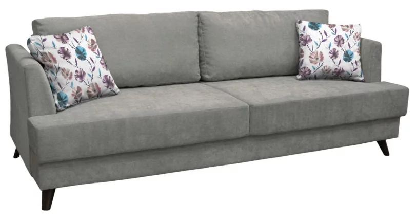 Диван-кровать Дамаск ТД 212. Лаундж 13 Серый/ Фибра 2385/2 Вьюнки_0