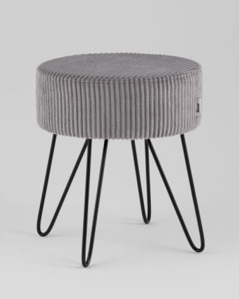 Пуф Спейси велюр рельефный светло-серый_0