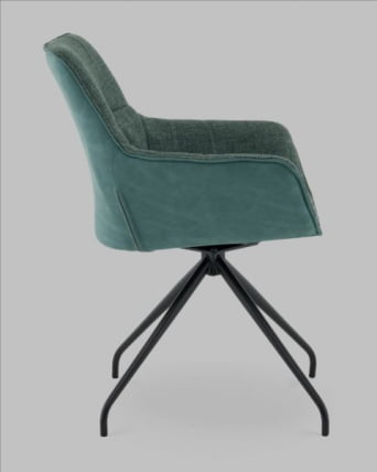 Кресло вращающееся Кимберли рогожка/замша зеленый_2