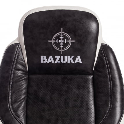 Кресло BAZUKA кож/зам, серый/белый , 2TONE/2TONE перф/36-01_7