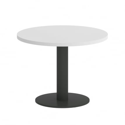 Стол журнальный круглый HOME OFFICE VR.SP-5-60.1G Белый Бриллиант/Антрацит металл_0