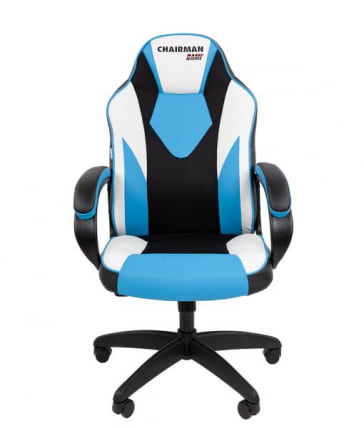 Кресло геймерское CHAIRMAN GAME 17 черный/голубой/белый_1