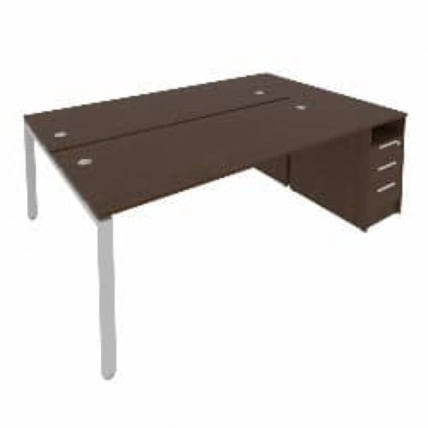 Рабочая станция с опорной тумбой Metal SystemБ.РС-СТП-2.5 Венге/Серый_0