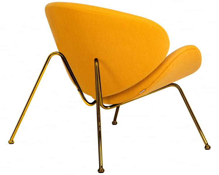 Кресло дизайнерское DOBRIN EMILY (желтая ткань AF13, золотое основание)_3
