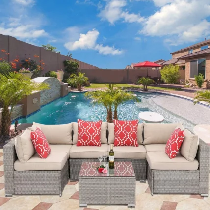 Плетеный модульный диван YR822BgB Grey-Beige_0