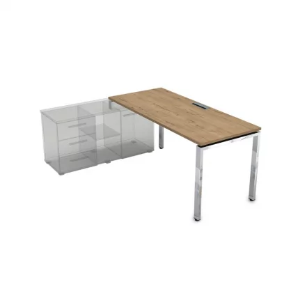 Стол рабочий, прямолинейный три опоры, левый GLOSS LINE НСТЛ-П.989 Teakwood_0