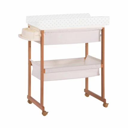 Комод пеленальный с ванночкой и текстильной корзиной Micuna B-1158 Plus Honey Beige Dots_0