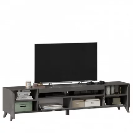 Тумба под ТВ Бруклин 2000 с опорами Оникс Серый глянец_3