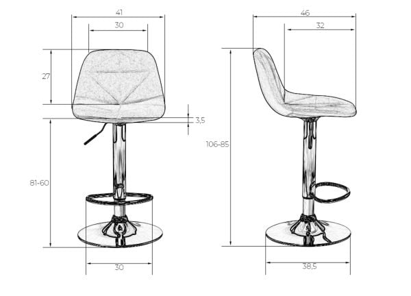 Стул барный ДОБРИН ДИНА (кремовый) 2 шт / DOBRIN DINA_7