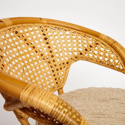 ТЕРРАСНЫЙ КОМПЛЕКТ PELANGI (стол со стеклом + 2 кресла) /без подушек/ ротанг, кресло 65х65х77см, стол диаметр 64х61см, Honey (мед)_8