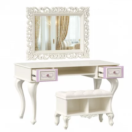 Стол письменный с банкеткой Маркиза 02 Алебастр Шампань_1