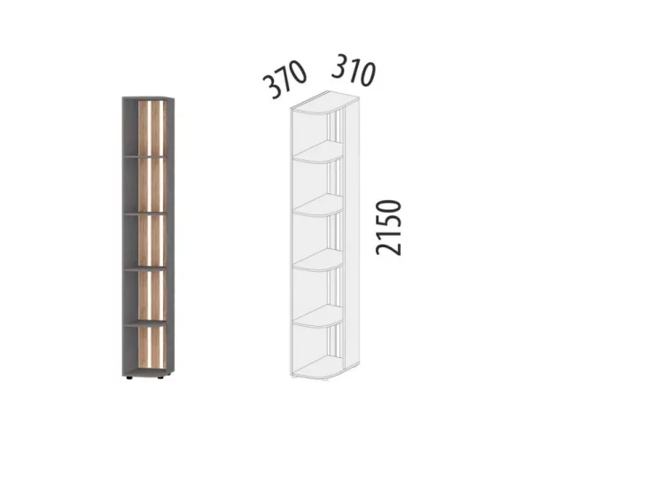 Стеллаж торцевой (лев/прав) Денвер 401.15_1