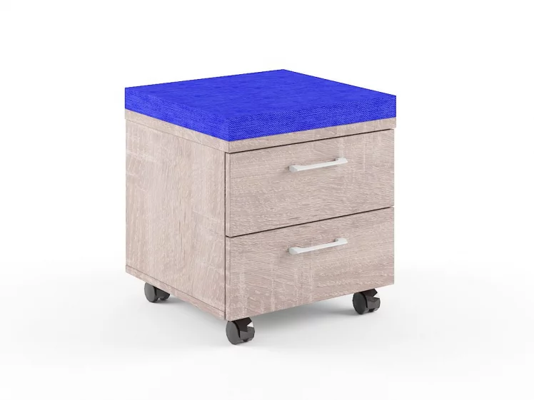 Тумба Мобильная XMC-2D (Дуб Сонома/Синий)_0