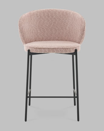 Стул полубарный Тисдейл букле розово-персиковый_2