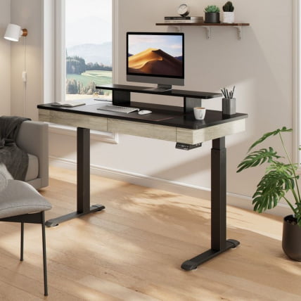 Стол для компьютера c электрической регулировкой по высоте и 2 ящиками EUREKA ERK-ED-I55-OG_6