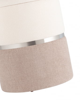 Пуф Кэрри с ящиком серебро шенилл Серо-бежевый_4