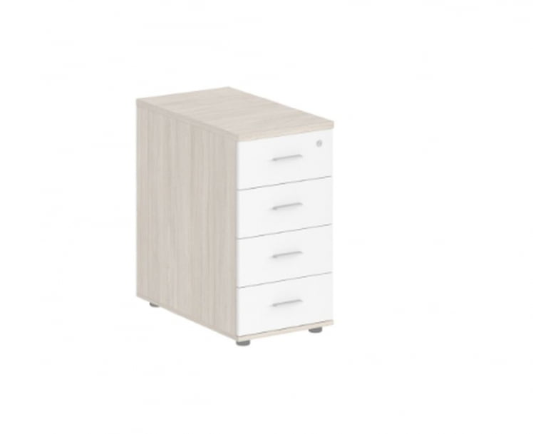 Тумба приставная с 4 ящиками-метабоксами Sigma SG.522.OL.WH.M Дуб светлый Белый_0