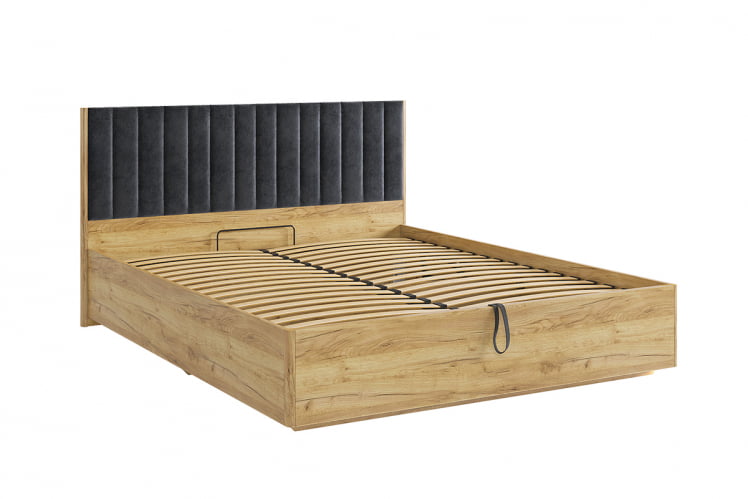 Кровать с подъемным механизмом 160х200 см Адам MSA-06 дуб крафт золотой/грей алькантара (велюр)_1